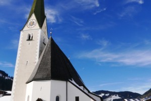 The picturesque Niederau Church, Austria The picturesque Niederau Church, Austria