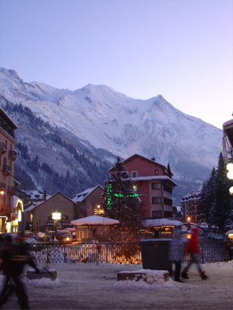 Downtown Chamonix in the evening...