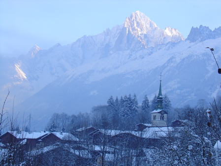 The view from Les Houches looking up the Chamonix Valley